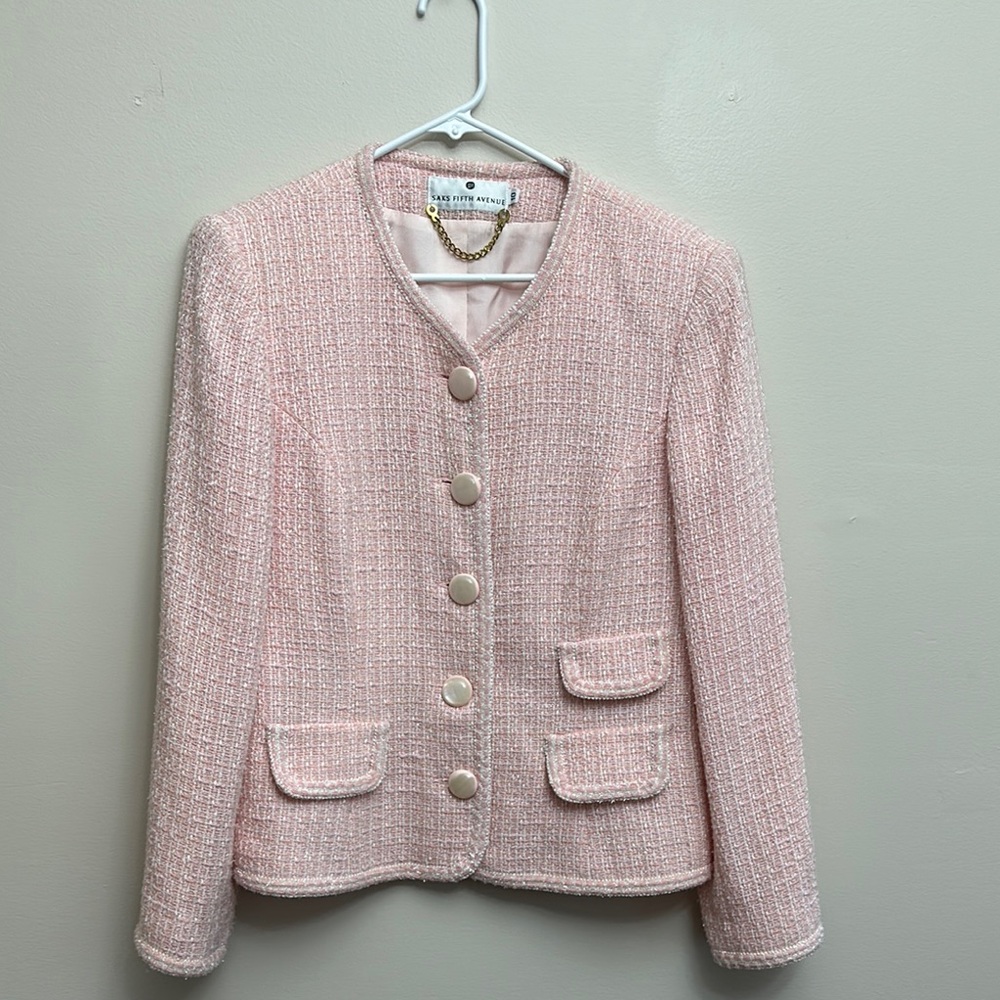 Pink Tweed Jacket SAKS FIFTH 💕